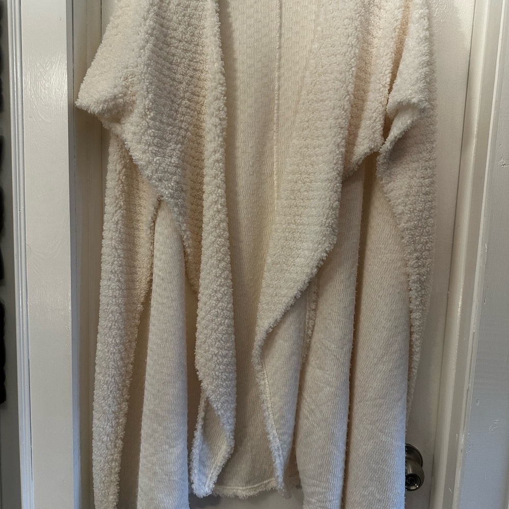 Elegant Cream Open-Front Women's Cardigan